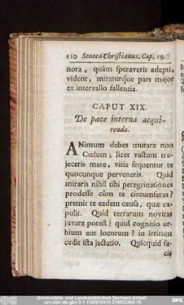 Caput XIX. De pace interna acquirenda.
