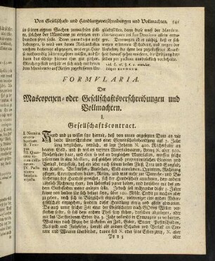 541-554, Formularia. Der Mascopeyen- oder Gesellschaftsverschreibungen und Vollmachten.
