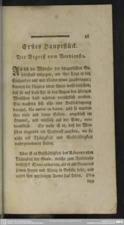 Erstes Hauptstück. Der Begriff vom Verdienste