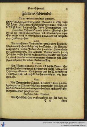Für den Schwindel.