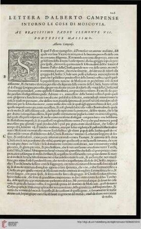 Lettera d'Alberto Campense intorno le cose di Moscovia