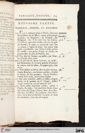 Neuvième partie: Tableaux, dessins, et estampes