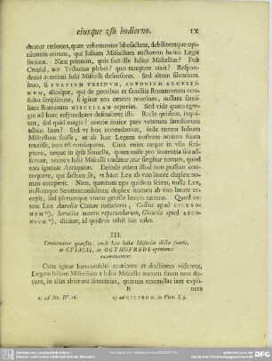 III. Continuatur quaestio, unde Lex Iulia Miscella dicta fuerit, et Cuiacii, et Gothofredi opiniones examinantur