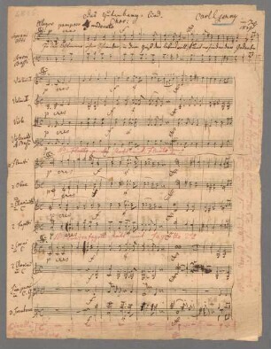 Das Gutenberg-Lied, Coro, orch, op. deest, C-Dur - BSB Mus.Schott.Ha 4600-2 : [caption title p. 1:] Das Gutenberg=lied. // Chor: // Carl Czerny // im July // 1837