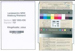 Entnazifizierung Julius Klingelhoefer , geb. 25.10.1902 (Postschaffner)
