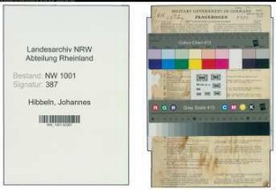 Entnazifizierung Johannes Hibbeln, geb. 08.12.1903 (Schlosser)