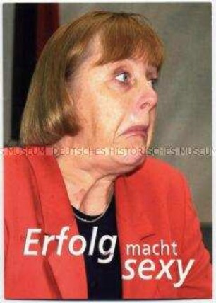 Satirische Postkarte zu Angela Merkel
