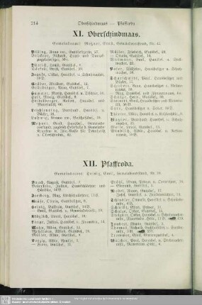XI. Oberschindmaas