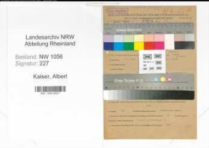 Entnazifizierung Albert Kaiser , geb. 06.02.1909 (Beamter)