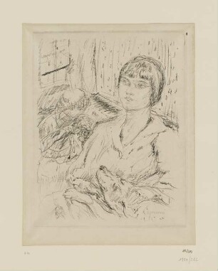 Frau mit Hund, aus: Octave Mirbeau, "Dingo. Inédits et essais", Paris 1924