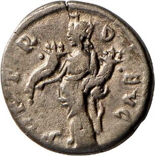 Denar des Septimius Severus mit Darstellung der Fortuna