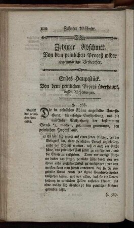 Zehnter Abschnitt. Von dem peinlichen Proceß wider gegenwärtige Verbrecher.