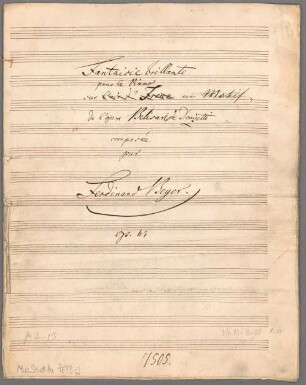"Fantasies - pf; op. 63". - BSB Mus.Schott.Ha 7693-2