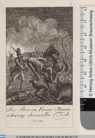 Des Prinzen Franz von Braunschweig ehrenvoller Todt. 1758.