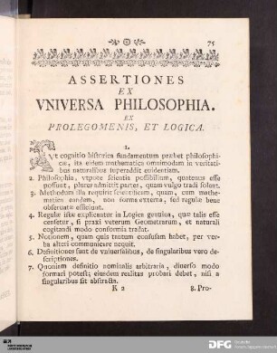 Assertiones Ex Vniversa Philosophia.