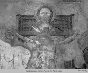 Gnadenstuhl zwischen Petrus und Paulus mit sichtbarer Sinopia