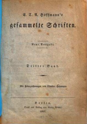 Gesammelte Schriften : Mit Federzeichnungen v. Th. Hosemann. 3