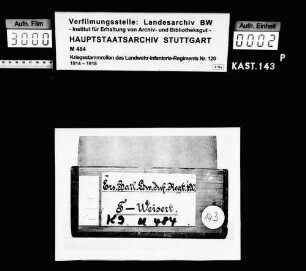 Namenskartei des Ersatzbataillons (Buchstaben T-Weisert)