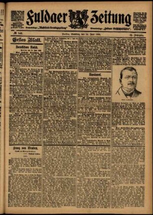 Erste Ausgabe vom Samstag, den 24. Juni 1905.