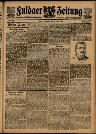 Erste Ausgabe vom Samstag, den 24. Juni 1905.