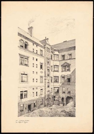 Atelier- und Wohngebäude Leonard Simion, Berlin: Perspektivische Hofansicht