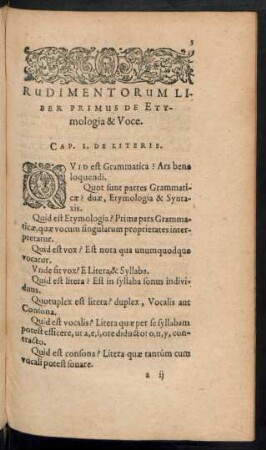 Rudimentorum Liber Primus De Etymologia & Voce.