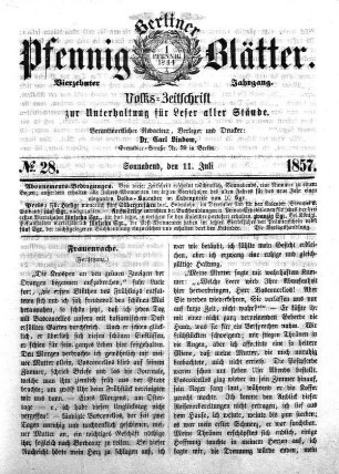 No. 28, Sonnabend, den 11. Juli