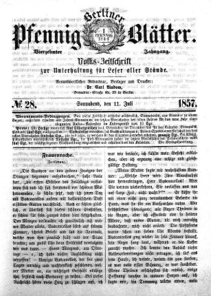 No. 28, Sonnabend, den 11. Juli
