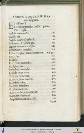 Index Locorum Maximè insignium.