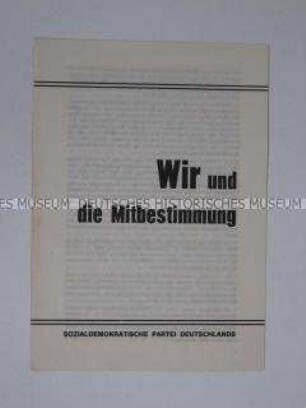 Propagandaschrift der SPD zur Mitbestimmung