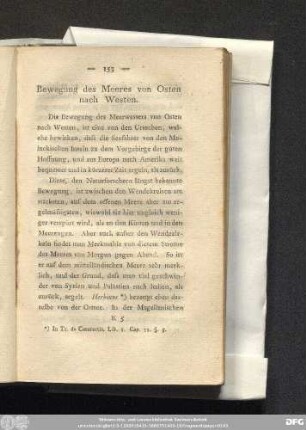 Bewegung des Meeres von Osten nach Westen.