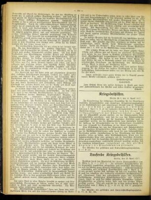 Laufende Kriegsbeihilfen