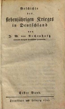 Geschichte des siebenjährigen Krieges in Deutschland