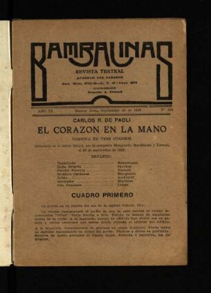 El corazón en la mano : comedia en tres cuadros