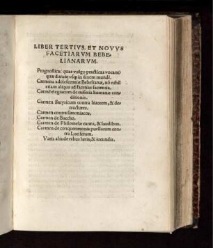 Liber Tertivs et Novvs Facetiarvm Bebelianvm