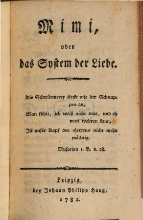 Mimi, oder das System der Liebe