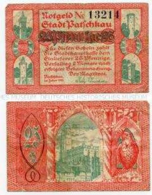 Patschkau, Notgeld 25 Pfennig (Serienschein)