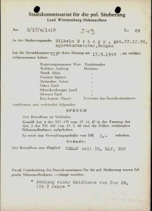 Schupp, Wilhelm