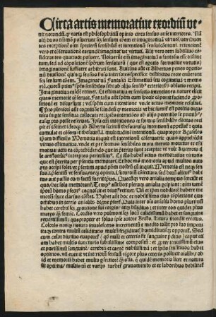 Circa artis memorative exordium venit notandum ...