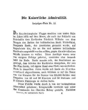 II. Die Kaiserliche Admiralität