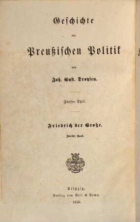 Geschichte der preußischen Politik, 5,2