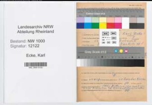 Entnazifizierung Karl Ecke, geb. 19.03.1891 (Buchhalter)
