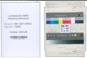 Entnazifizierung Helmuth Cantow , geb. 17.05.1901 (Polizeibeamter)