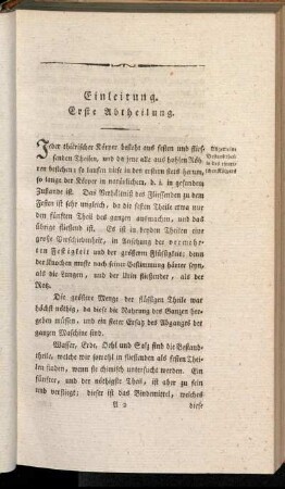 Einleitung. Erste Abtheilung.