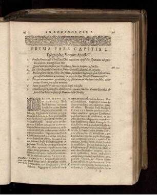 Prima Pars Capitis I. Epigraphe, Votum Apostoli