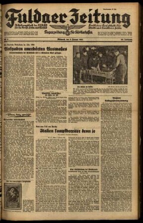 Ausgabe vom Mittwoch, den 08. Januar 1941.
