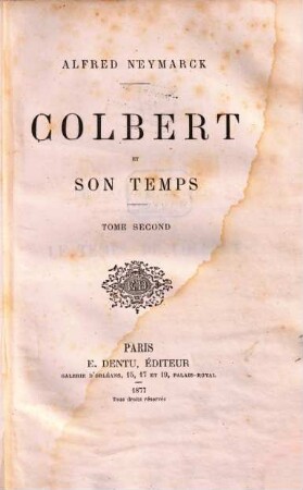 Colbert et son temps, 2