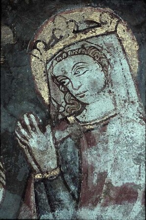 Kana-Nische mit Christus und Maria als Braut und Bräutigam, Heimsuchung und Heiligen zu Seiten des Kruges
