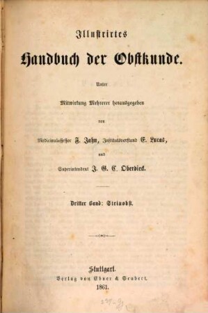 Illustrirtes Handbuch der Obstkunde. 3, Steinobst