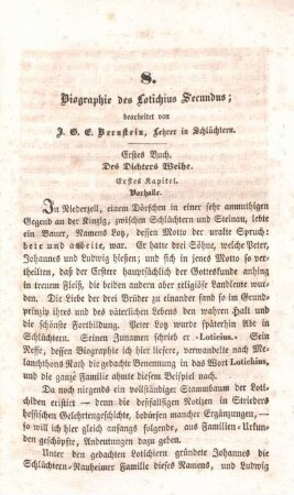 8. Biographie des Lotichius Secundus;